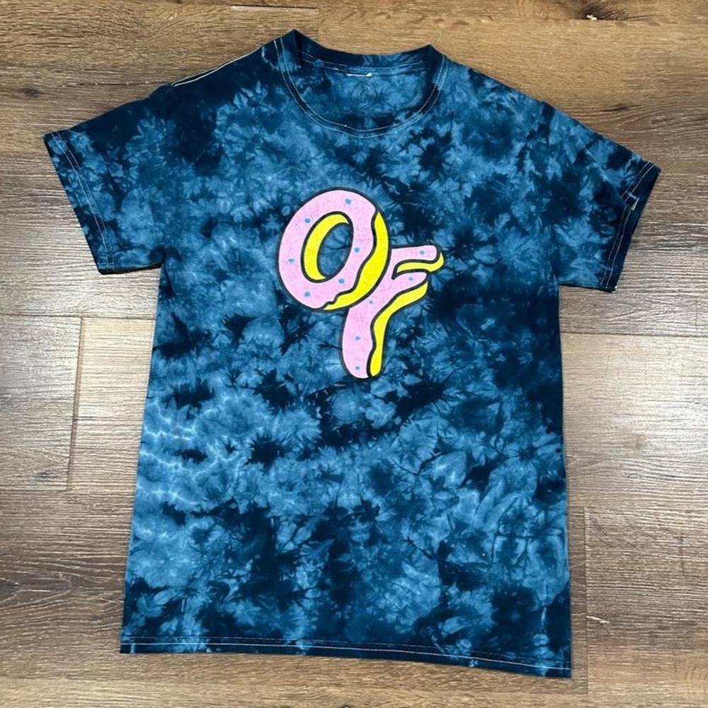 Odd Future Blue Tie Dye T-Shirt Pink Yellow OF Donut Graphic Mens Small